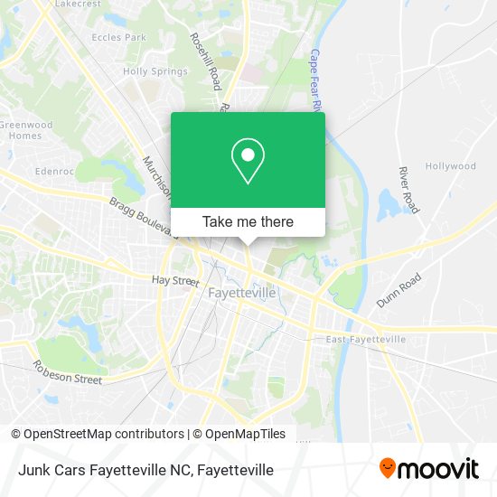Mapa de Junk Cars Fayetteville NC