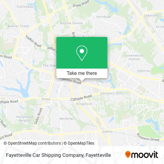 Fayetteville Car Shipping Company map