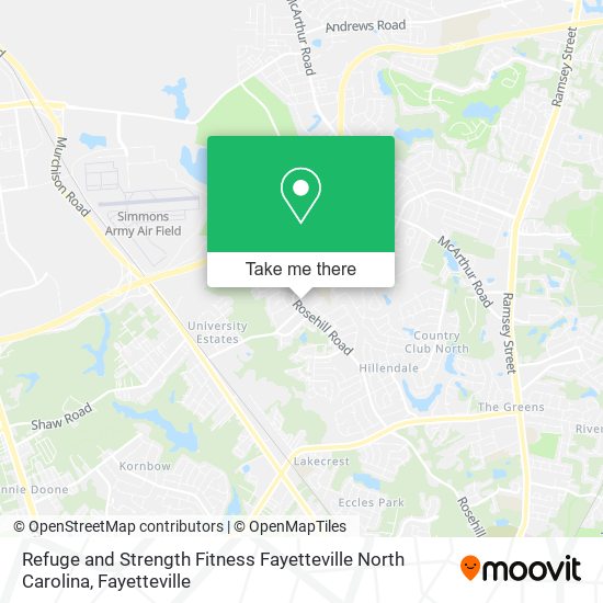 Refuge and Strength Fitness Fayetteville North Carolina map