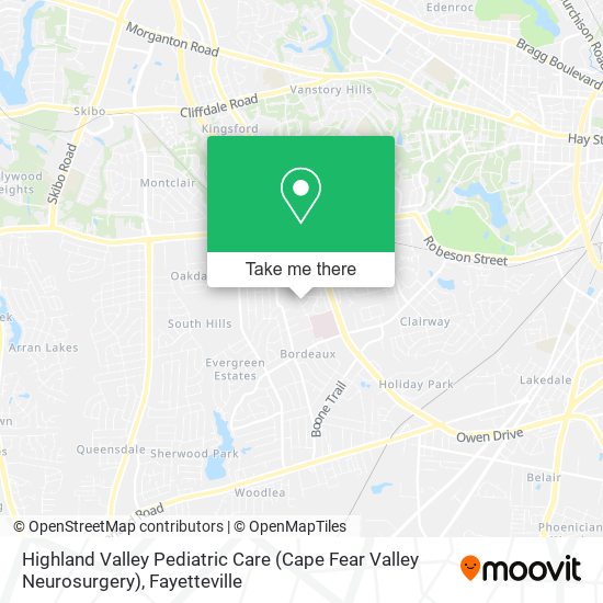 Mapa de Highland Valley Pediatric Care (Cape Fear Valley Neurosurgery)