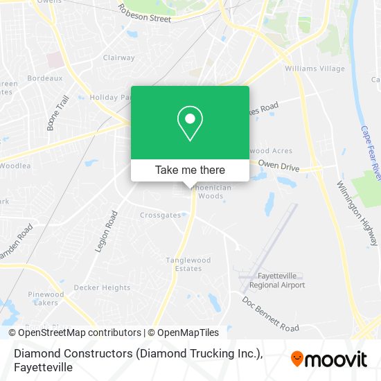 Diamond Constructors (Diamond Trucking Inc.) map