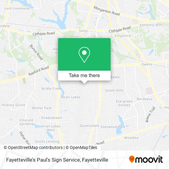 Mapa de Fayetteville's Paul's Sign Service