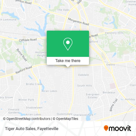 Tiger Auto Sales map