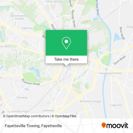 Fayetteville Towing map