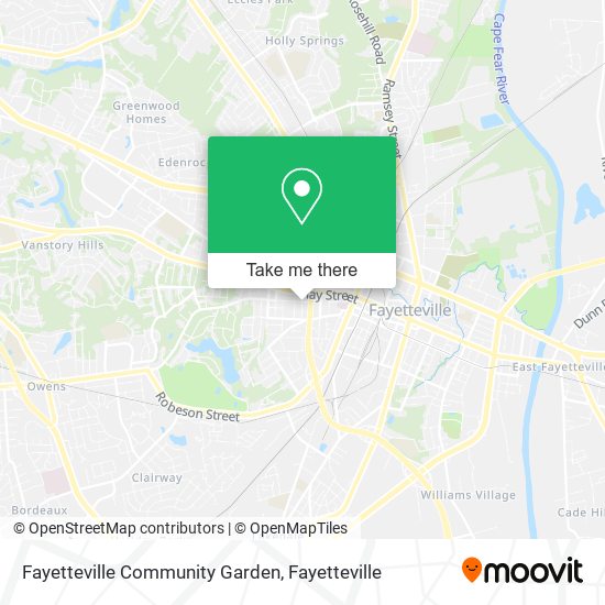 Fayetteville Community Garden map