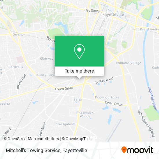 Mapa de Mitchell's Towing Service