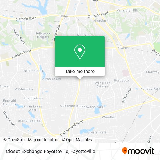 Mapa de Closet Exchange Fayetteville