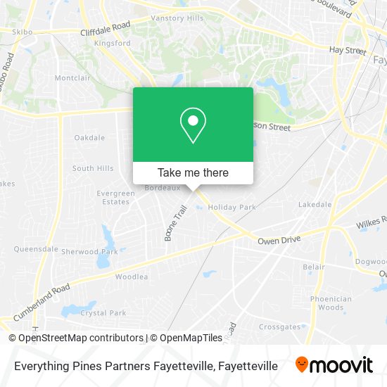 Everything Pines Partners Fayetteville map