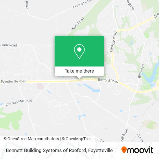 Mapa de Bennett Building Systems of Raeford