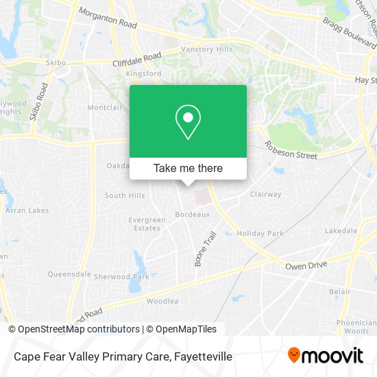 Cape Fear Valley Primary Care map