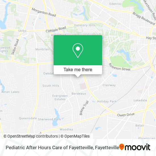 Mapa de Pediatric After Hours Care of Fayetteville