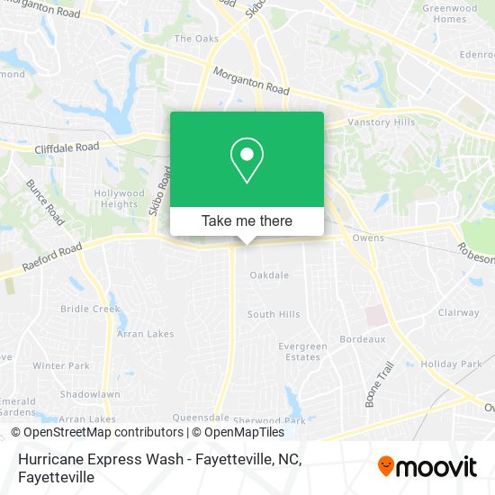 Hurricane Express Wash - Fayetteville, NC map