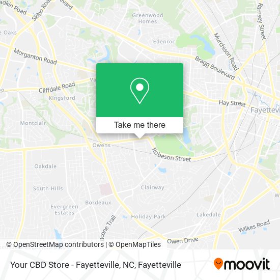 Mapa de Your CBD Store - Fayetteville, NC