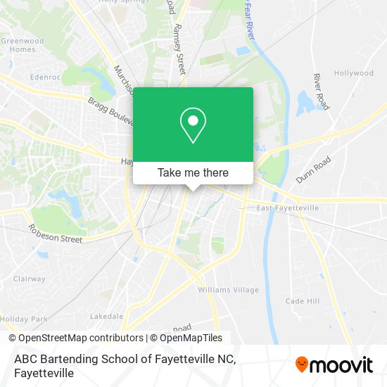 Mapa de ABC Bartending School of Fayetteville NC