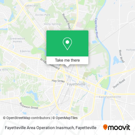 Fayetteville Area Operation Inasmuch map