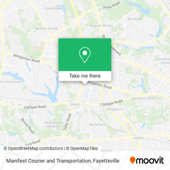 Manifest Courier and Transportation map