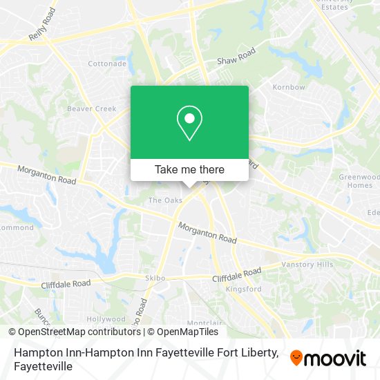 Mapa de Hampton Inn-Hampton Inn Fayetteville Fort Liberty