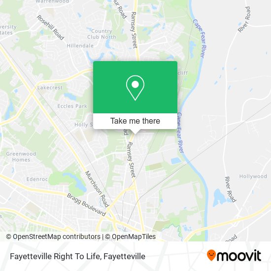Fayetteville Right To Life map