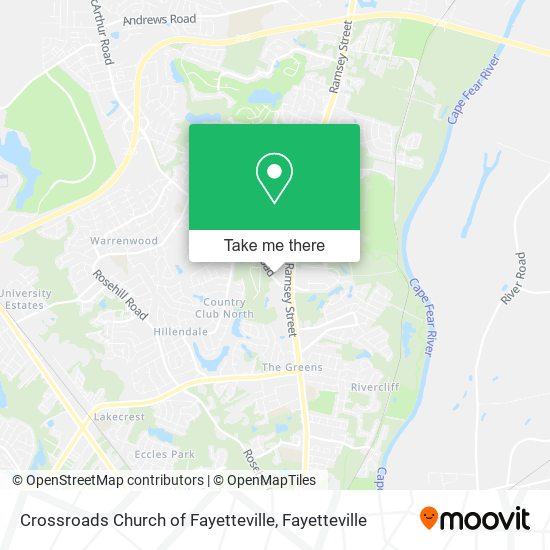 Crossroads Church of Fayetteville map