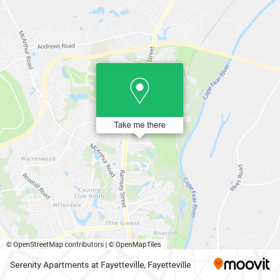 Serenity Apartments at Fayetteville map