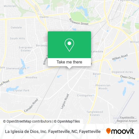 La Iglesia de Dios, Inc. Fayetteville, NC map