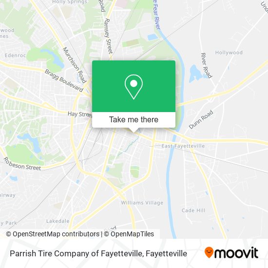 Parrish Tire Company of Fayetteville map