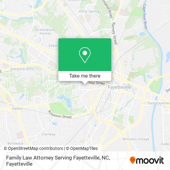 Family Law Attorney Serving Fayetteville, NC map