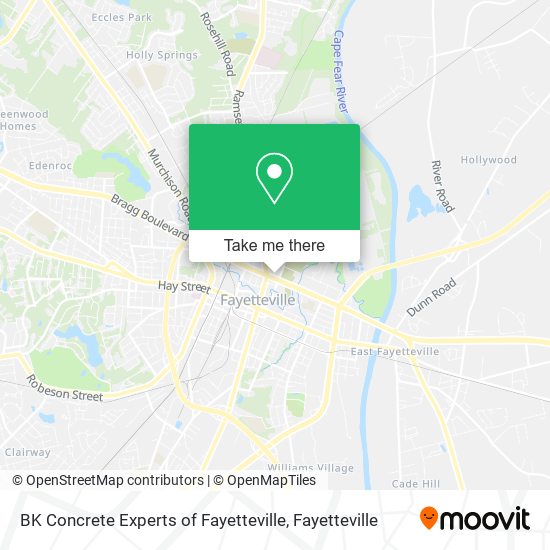 Mapa de BK Concrete Experts of Fayetteville