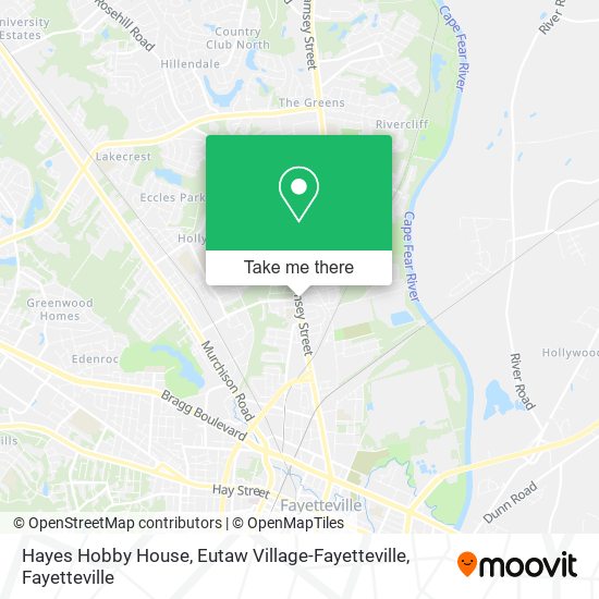 Mapa de Hayes Hobby House, Eutaw Village-Fayetteville
