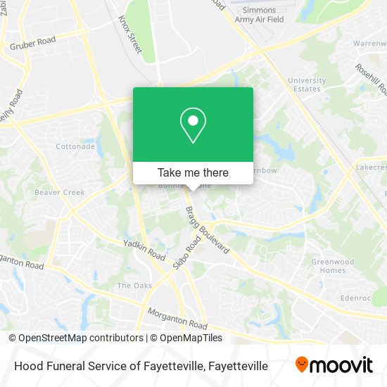 Hood Funeral Service of Fayetteville map