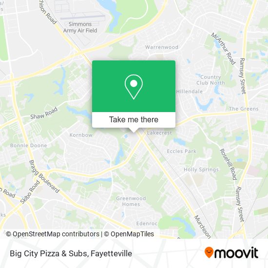 Mapa de Big City Pizza & Subs