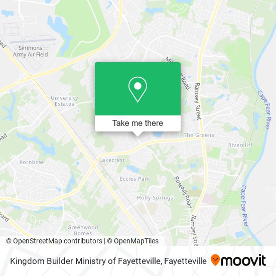 Kingdom Builder Ministry of Fayetteville map