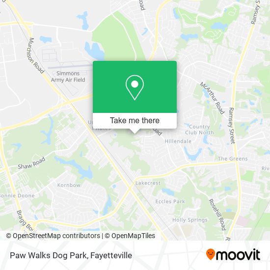 Paw Walks Dog Park map