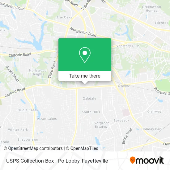 USPS Collection Box - Po Lobby map