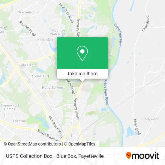 USPS Collection Box - Blue Box map