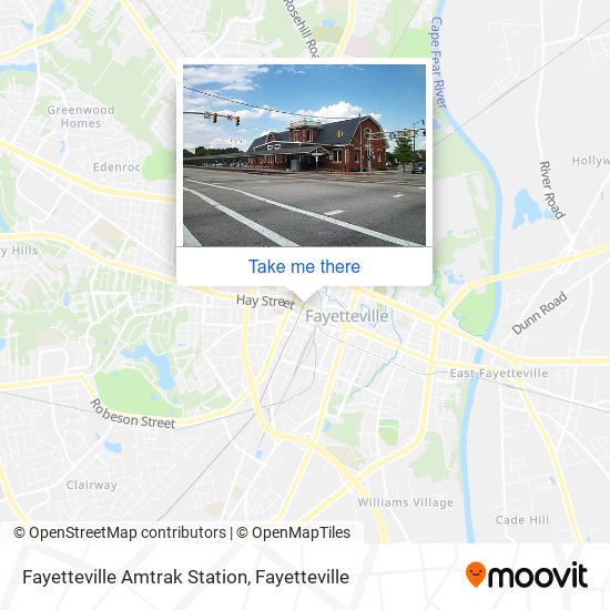 Mapa de Fayetteville Amtrak Station