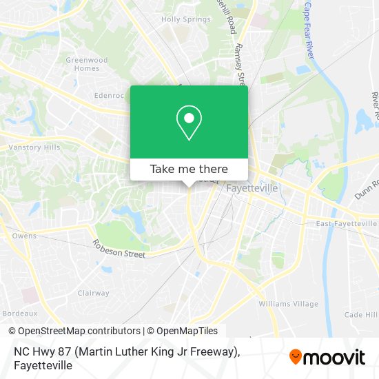Mapa de NC Hwy 87 (Martin Luther King Jr Freeway)
