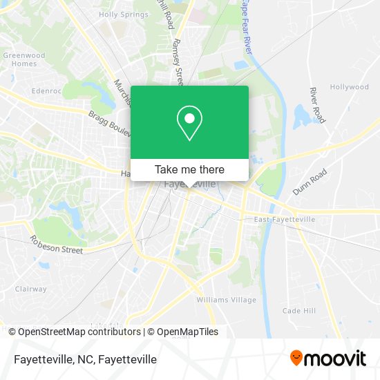 Mapa de Fayetteville, NC