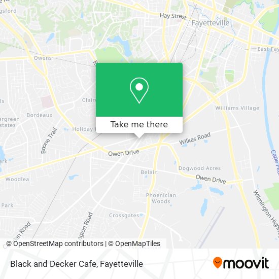 Black and Decker Cafe map