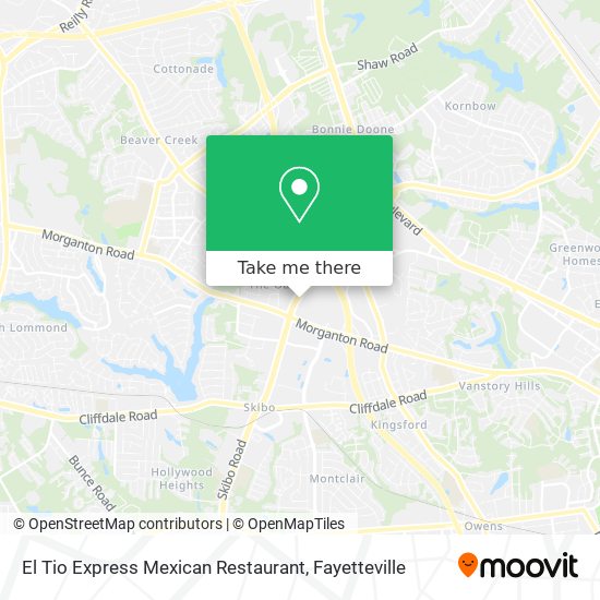 Mapa de El Tio Express Mexican Restaurant