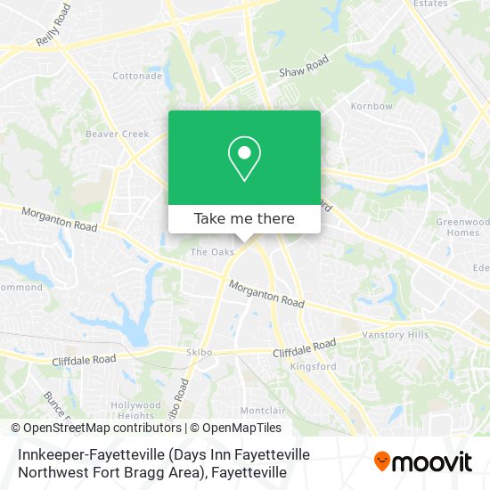 Mapa de Innkeeper-Fayetteville (Days Inn Fayetteville Northwest Fort Bragg Area)