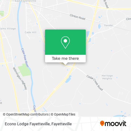 Econo Lodge Fayetteville map