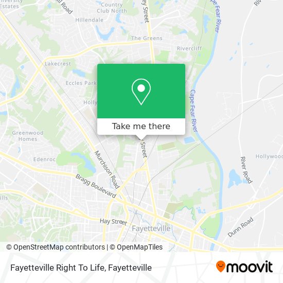 Fayetteville Right To Life map