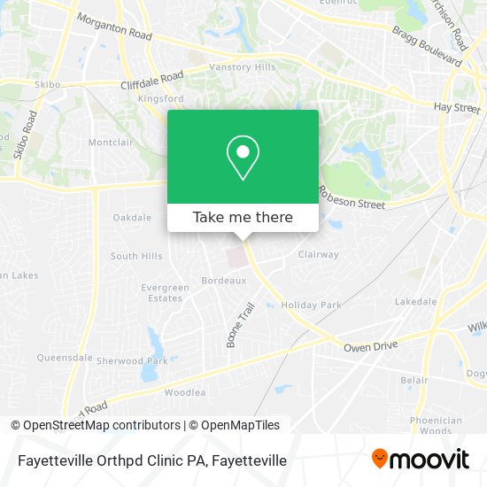 Mapa de Fayetteville Orthpd Clinic PA