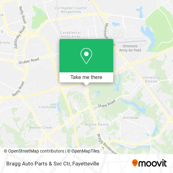 Bragg Auto Parts & Svc Ctr map