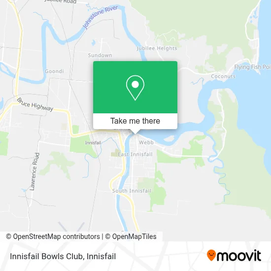 Mapa Innisfail Bowls Club