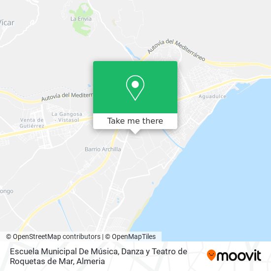 mapa Escuela Municipal De Música, Danza y Teatro de Roquetas de Mar