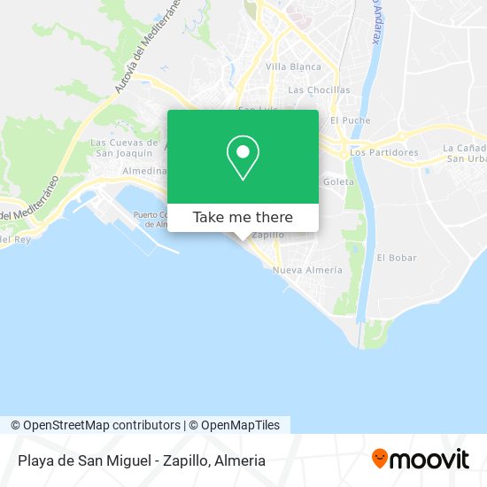 Playa de San Miguel - Zapillo map