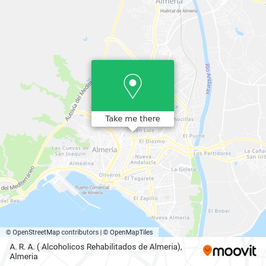 mapa A. R. A. ( Alcoholicos Rehabilitados de Almeria)