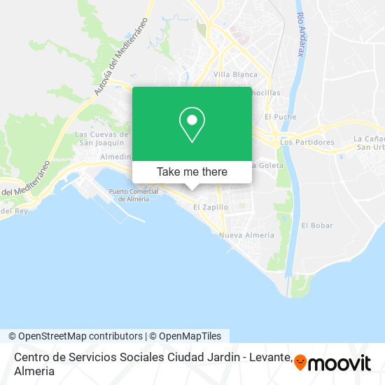 mapa Centro de Servicios Sociales Ciudad Jardin - Levante